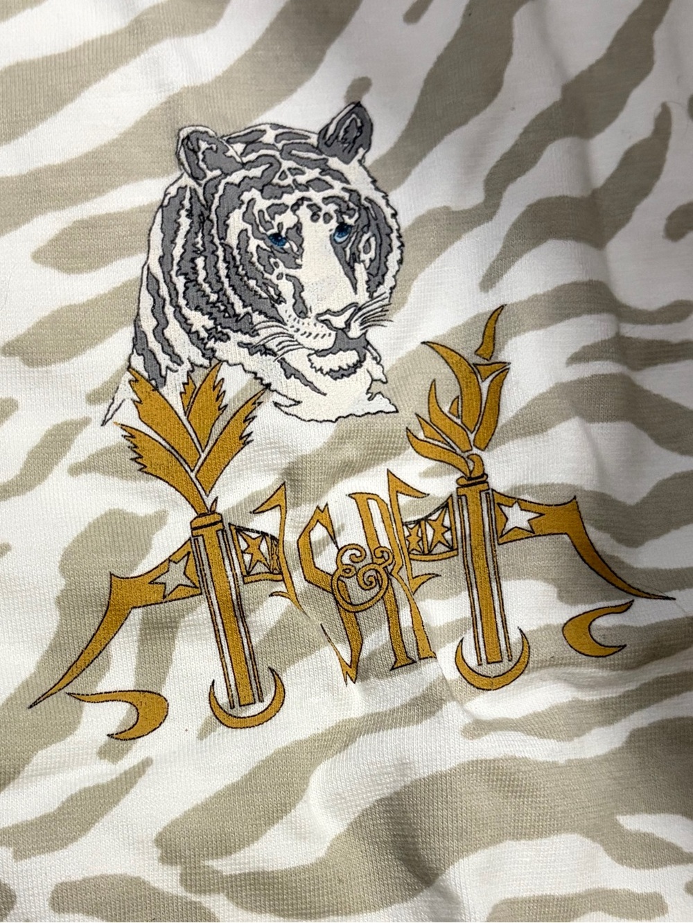 Bogner White and Beige Zebra Print Sleeveless Bodysuit